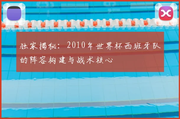 独家揭秘：2010年世界杯西班牙队的阵容构建与战术核心