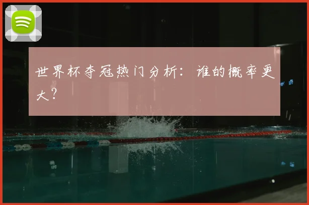 世界杯夺冠热门分析：谁的概率更大？